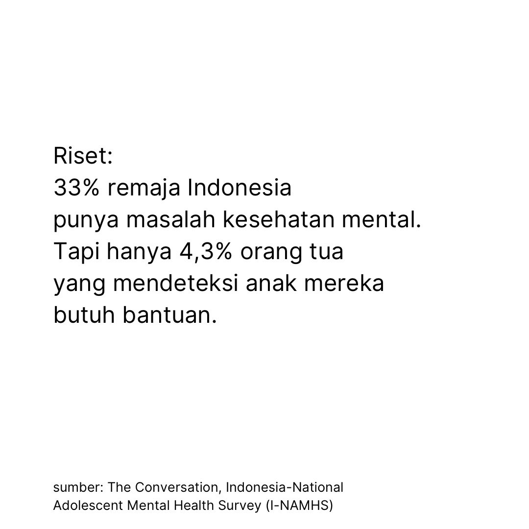 Menurutmu kenapa ya banyak orang tua yang tidak merasa anak mereka membutuhkan bantuan kesehatan mental? 🤔