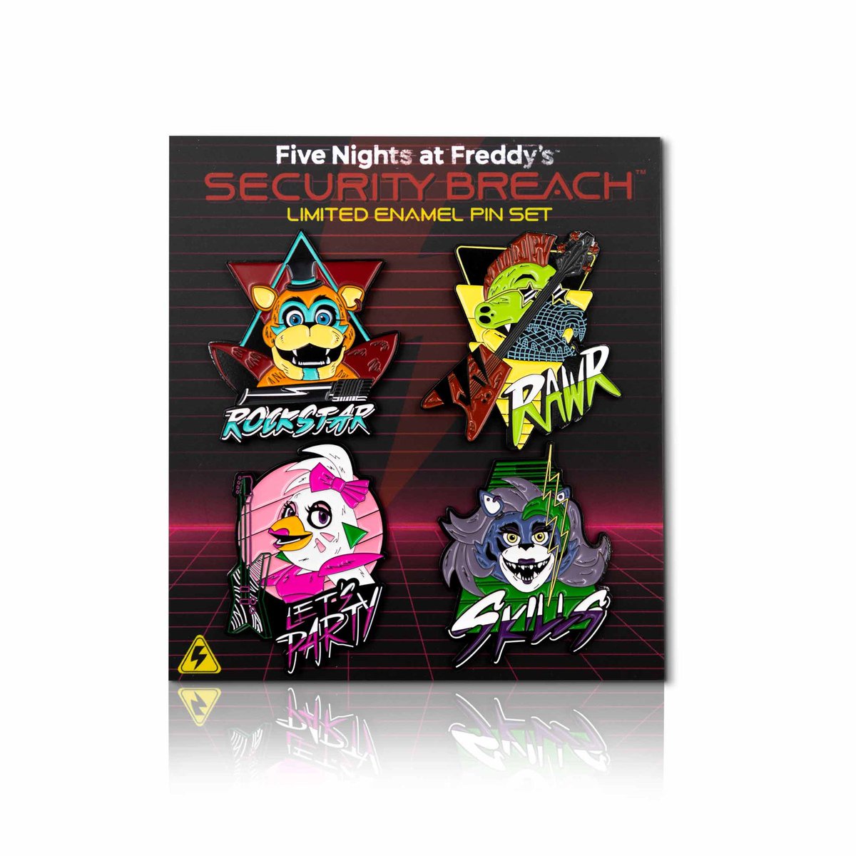 fivenightsbot's tweet image. Creator Ink Theory Wear: Security Breach Enamel Pin Set