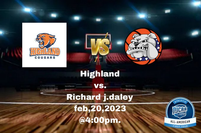 Highland (IL) vs. Richard J. Daley NJCAA Boys Basketball 
🗓 On Monday
🕖 4:00 PM EST
📺 bit.ly/3XIwSya 

<a href="/HCCCougars/">Highland Cougars</a> <a href="/HighlandCCMBB/">HighlandCougarsMBB</a>  <a href="/yocougarsgo/">Pete Norman</a> <a href="/Walt_34/">Erik Walton</a> <a href="/HighlandWBB/">Highland WBB</a> <a href="/Luke_Norman/">Norm</a>