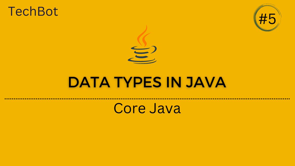 TechBot_YT's tweet image. Data Types in java, I have explained primitive and reference data types in this video with practical example
Link :- youtu.be/HP4ZfGHe1U8
Like share and subscribe
#java #javaforbeginners #datatypes #datatypesinjava #primitivedatatypes #referencedatatypes #programming #techbot