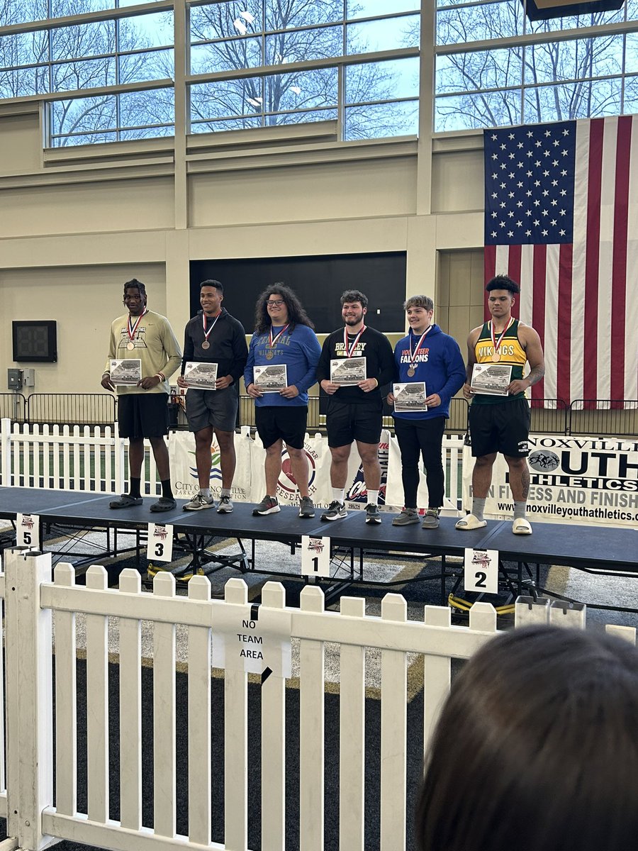 🏆Congrats to our own <a href="/JaydenJames578/">Jayden James</a> for placing 6th today in Weight Throw at the TN State HS Indoor Championships! 
#VikingSTRONG