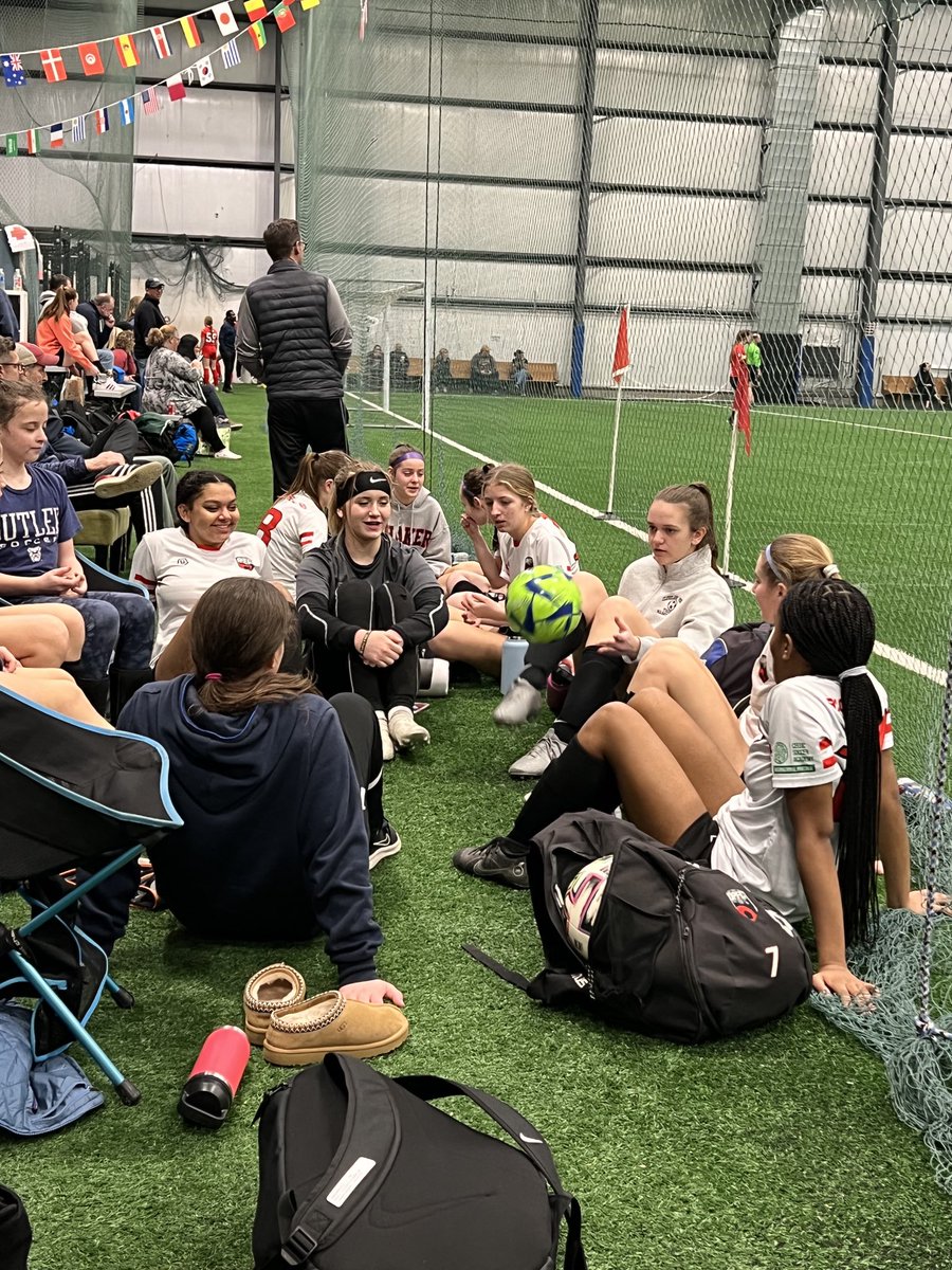 GuiceRaleigh's tweet photo. OPFC U16 Girls Black is undefeated so far at the 2023 Cleveland Indoor Soccer Classic!  Championship game starts soon for Sami and her teammates!  I love coaching these girls!  Let’s go! ⁦@SamiGuice2026⁩ ⁦@raidersofshaker⁩ ⁦@PositiveCoachUS⁩ https://t.co/715lOMoK0C