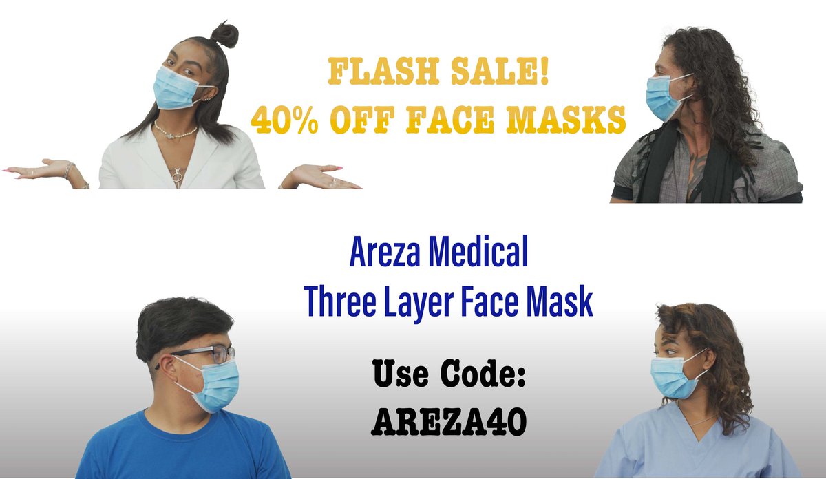 arezamedical's tweet photo. Check out our 40% Off Face Masks Sale going on now. 
US Verified ASTM Level 3 Face Mask - 
https://t.co/l7x1DeEWEN 
#Facemasks #Sale @arezamedical https://t.co/zt3bZp4w9H