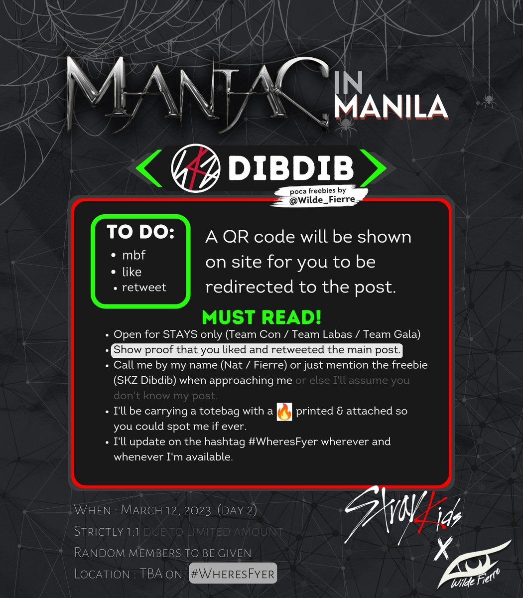 Wilde_Fierre's tweet photo. ๐ฅSKZ in Manila 2023๐ฅ
SKZ Dibdib art print poca freebies
Day 2 fan support by @Wilde_Fierre
โ mbf, rt,โฅ๏ธ
โ open for trades & donations (see thread)
โ read 2nd pic when claiming
โ know where I am thru #WheresFyer
#FyerFreebies
#SKZinManila2023 #MANIACinMANILA #MANIAC_IN_MANILA https://t.co/nMIqKugIz2