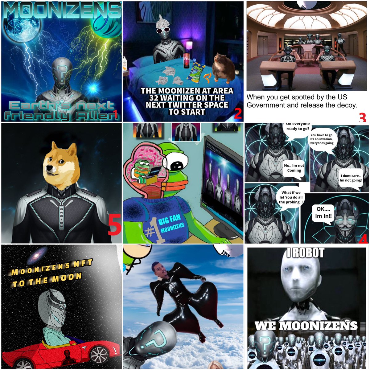 MoonizensNFT's tweet photo. The judges have chosen a winner! Who will it be? Tune in to tomorrow’s #MoonizenMonday to find out who the winner of the #MoonizenInvasion meme contest is 👽🛸 https://t.co/tH2pGd1X9O