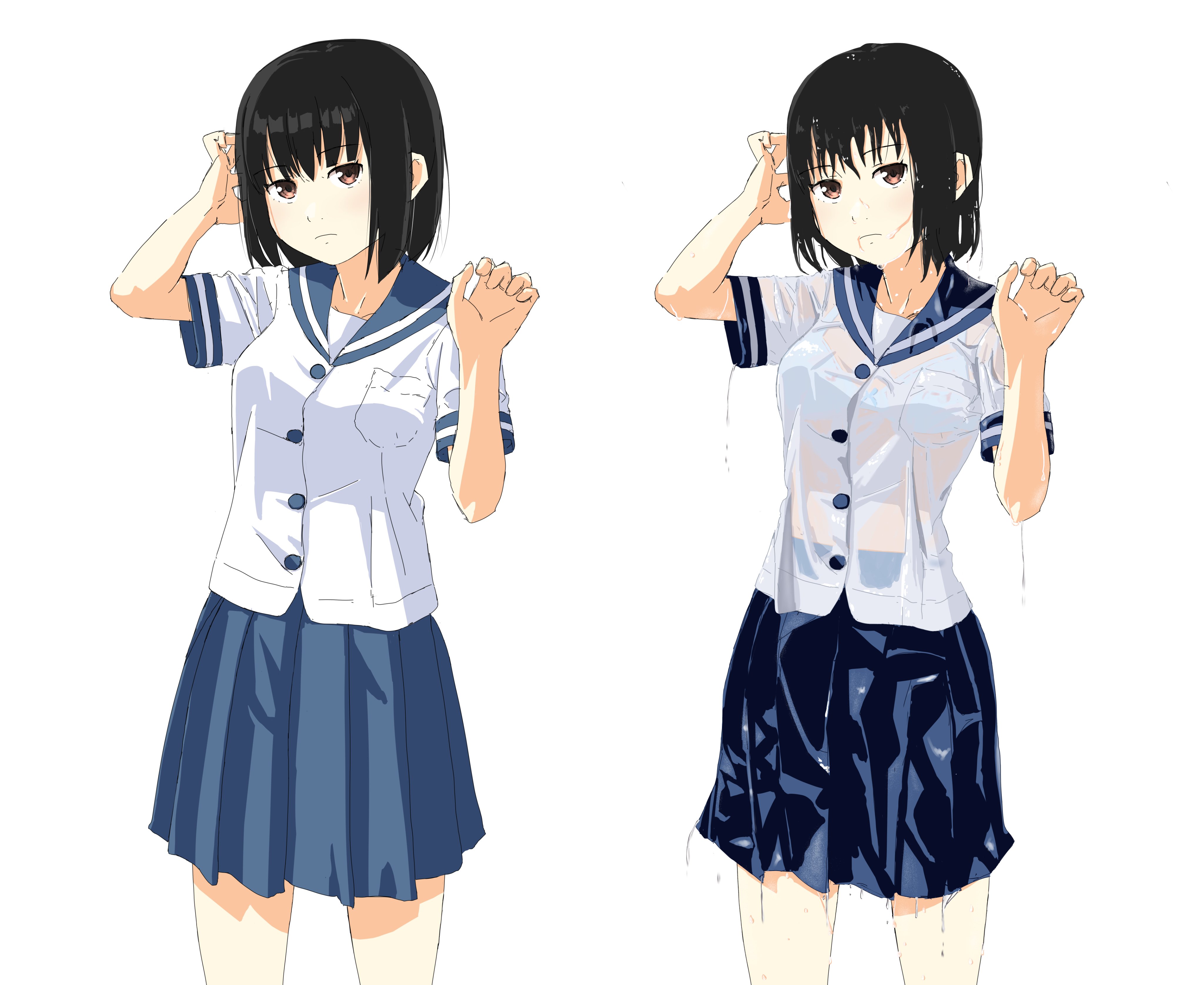 透け　制服 