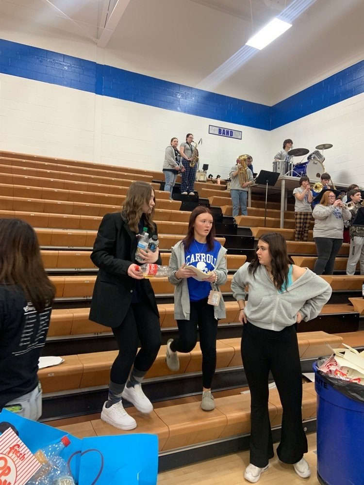 CJSHSCougars's tweet photo. What amazing students we have — after Friday’s victory over Taylor - these ladies took the time to clean up the student section. Thank you Lily, Teagan, Linsey, Grace, Karley and any that we missed! Your character and actions are noticed! #cougarpride https://t.co/oRoF52tsKk