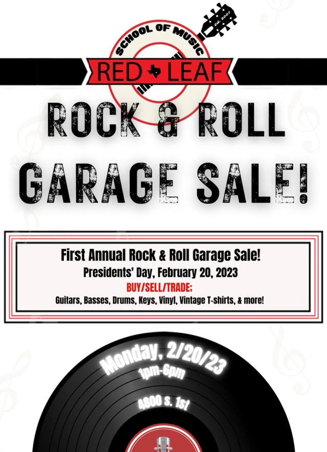redleafschool's tweet photo. Red Leaf's First Garage Sale is tomorrow! We have some fantastic deals on Acoustic Guitars, Electric Guitars, Bass Guitars, Drum Kits, Keyboards, Amps, Effects, PAs, Microphones, and much more! Swing by tomorrow from 1-6 p.m. and snag some great gear! https://t.co/GpSvLXOYFl