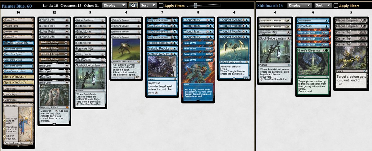 Griselbrand_'s tweet photo. Nearly did it again. After losing the finals of the legacy challenge yesterday, won the challenge today. Played blue painter both days, got to cast Gaea's Blessing!

Will discuss on the podcast @AKnonsense as usual. No one is taking this deck seriously. https://t.co/ngqRV6iNbu