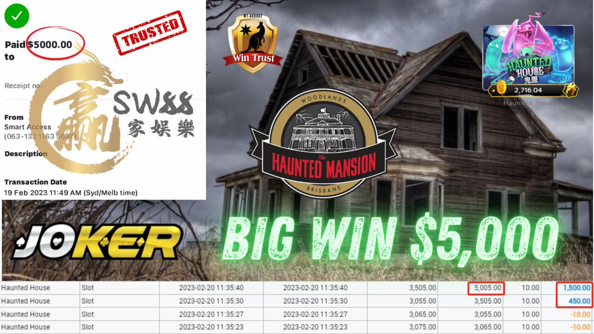 AusSw88's tweet photo. 🔥 One of the SW88 Dear Member only deposit $100+10% to win $5,000🔥

🎮 Product – Joker
🎰 Game Tip - Haunted House
💰 Deposit - $100+10%
💰 Big Win - $5,000
⚠️Just Deposit 3 Time

📲 WhatsApp
 (https://t.co/sqe1tkoJ8y)🌎 Website (https://t.co/Zs1BeIEAFG) https://t.co/F38rsjiDcH
