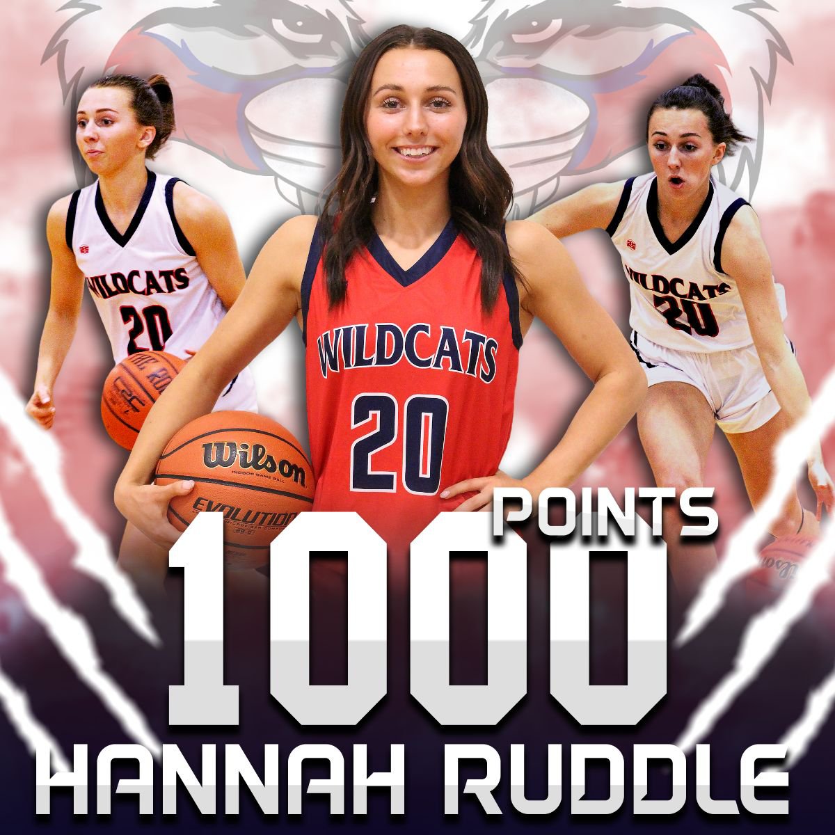 homeschoolhoops's tweet photo. Wildcat fans!  Senior Hannah Ruddle hit her 1,000th point during the State Championship game last night!  She joins an elite group of only 5 other Lady Cats in the 1,000 Points Club!  Congratulations Hannah!!  What an accomplishment!! https://t.co/DFVQlyOBF0