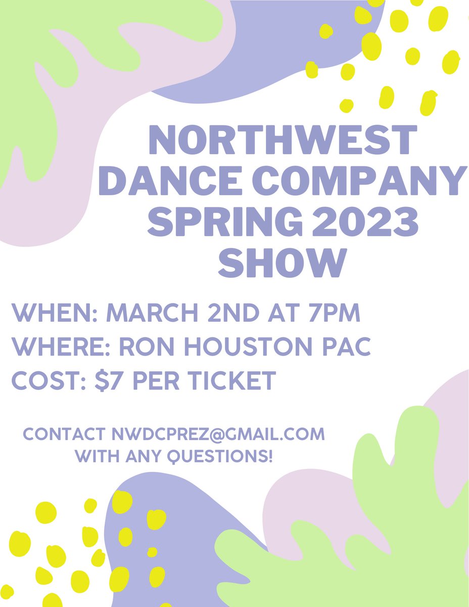 nwdancecompany1's tweet photo. March 2nd..we’re ready for ya! Come out to the PAC next THURSDAY, the 2nd of March to see your NWDC up on the stage!👏🌟 Tickets go live this Friday at 5pm, so be sure you’re on the lookout to buy yours!🎟️ #nwmostate #nwmsu #dancecompany #showday https://t.co/IBsKWn09Ds