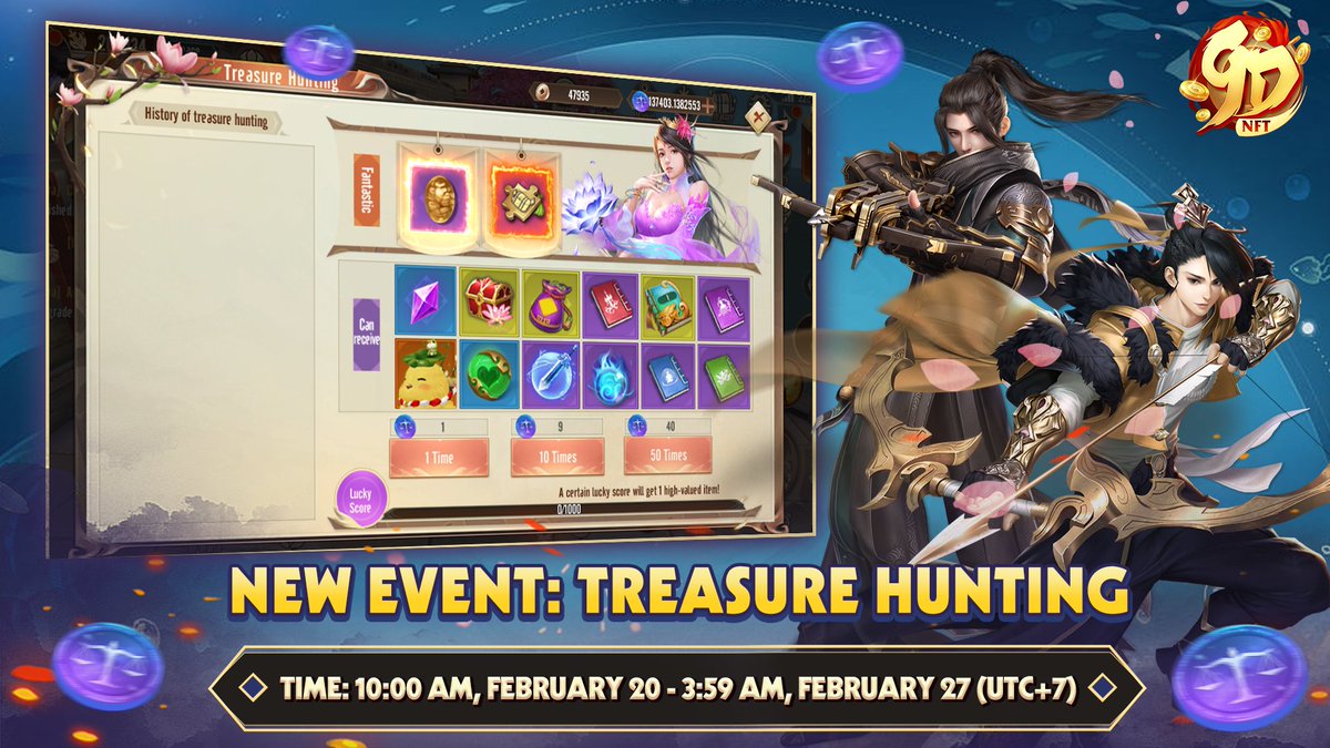 COGI_NETWORK's tweet photo. 🔔TREASURE HUNTING EVENT HAS OFFICIALLY OPENED
⏰Opening time: 10:00 on Feb 20 - 03:59 on Feb 27 (UTC+7)
👉Join now at: https://t.co/MondKXKdRO
😎What are you waiting for? Login the game and fight right now
Lots of HOT gifts are waiting! 😍
#9DNFT $COGI #Metaverse #COGIVERSE https://t.co/jwOx0gFLuQ