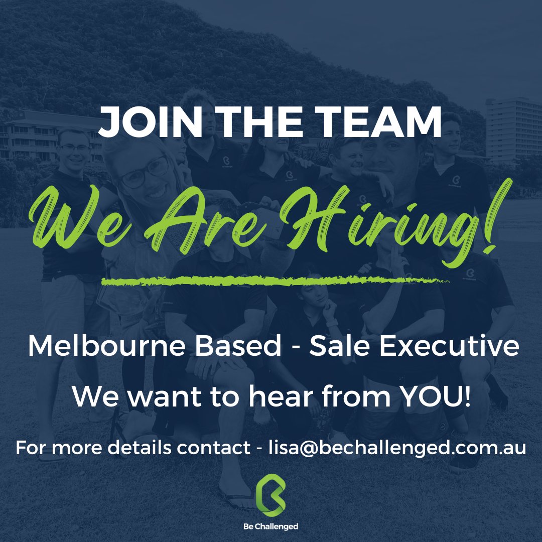 Join our dynamic team at Be Challenged! 

We're on the hunt for a Sales Executive to take our business to the next level!

Whether you're a seasoned sales professional or a rising star, we'd love to hear from you! 

Apply now and join the Be Challenged BUZZ!