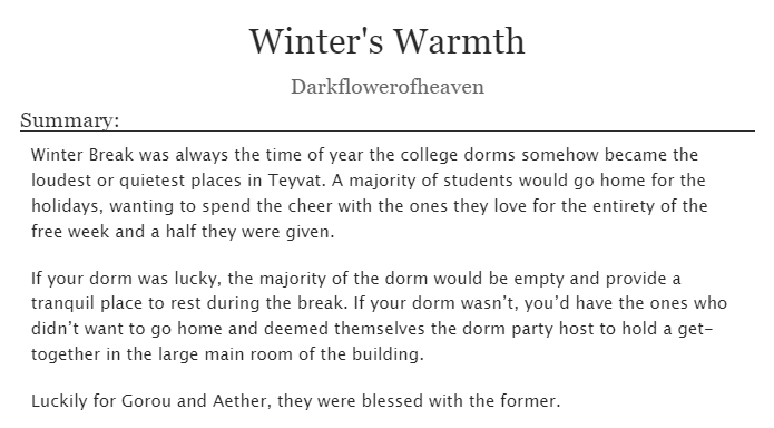 FlowerofFira's tweet photo. Hello! A big thank you to Pimani for commissioning me to write some domestic college AU for #Gorouther #Gorother ! It was such a cute prompt and I enjoyed it immensely. Please enjoy this small crumb for this rarepair ❤️
🔗https://t.co/nD0OfMVVan https://t.co/CKzM4gYJcQ