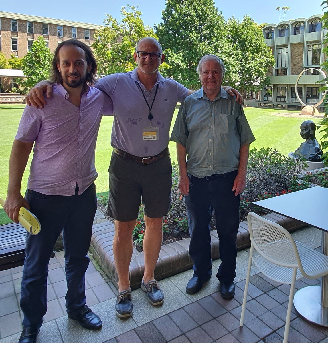 Australian Centre for Astrobiology (@aussieastrobio) on Twitter photo Please join us in welcoming our new director, Albert Fahrenbach! 
Left to right are current ACA director Albert Fahrenbach, outgoing director Martin Van Kranendonk (2014-2023), and founding director, Malcolm Walter (2001-2014). Please join us in welcoming our new director, Albert Fahrenbach! 
Left to right are current ACA director Albert Fahrenbach, outgoing director Martin Van Kranendonk (2014-2023), and founding director, Malcolm Walter (2001-2014).