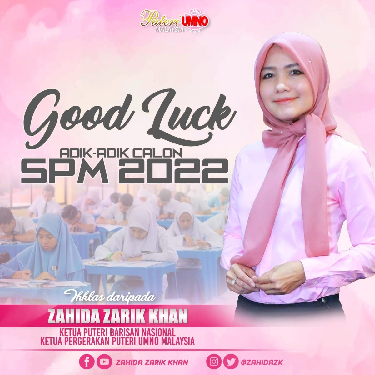 Doa dan usaha, inshaAllah berjaya. All the best adik adik semua. ❤️

#SPM2022