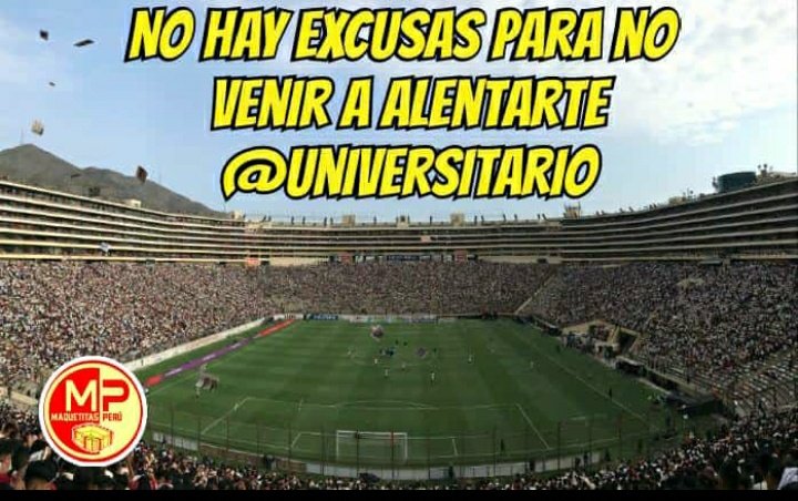 No hay excusas para no venir a alentarte @Universitario

#JuntosPorLa27
@ColectivoUSA 
@ComiteSocias
@SociosU1924
@SocioUAdherente 
@ViejosTablones 
@justiciaparalau
@CremaRunners 
@GuardiaCrema 
@UnidosxLaU 
@Visioncrema 
@EspectaculoTN 
@barra_U_oriente 
@Trincheranorte_