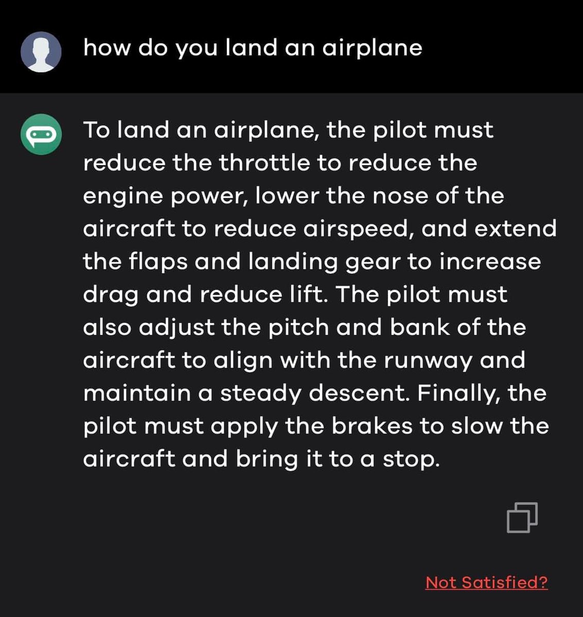 Welp. 

Not so worried about this #AI taking our jobs anytime soon. 🤣 #pilotshortage