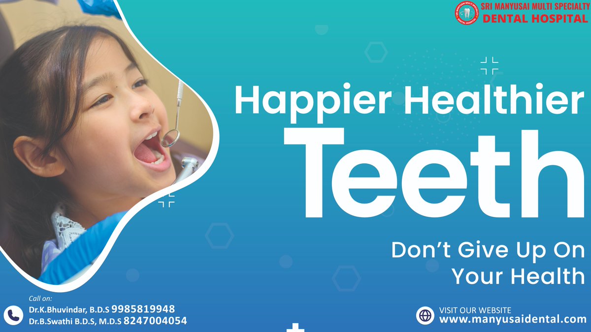 Happier healthier teeth. Don't give up on your health.
#dentalclinic #manyusaidental #dentalcarehospital #fixyoursmile #happiness #teethcleaning #smiledesign #dentalcare #healthcaretips