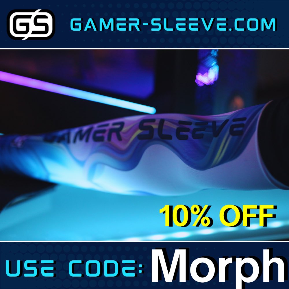 MorphVAL's tweet photo. We are now affiliated with gamer sleeve! Use code “MORPH” for 10% off all your purchases 🔥 🔥 keep an eye out for future giveaways 👀 @Gamer_Sleeve #morphrise https://t.co/IvkO0zJwX2