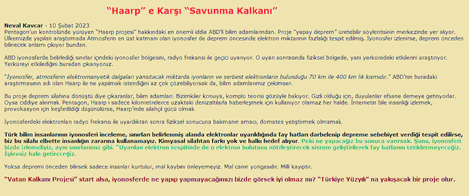 NevalKavcar's tweet photo. İyonesferi terbiye eden, Dünyayı dize getirir.
Niye #haarp i incelemek yerine, "komplo teorisi" diye geçiştiriliyor? 
#HAARP #HAARPprojesi #milleniumchallange "Marmara'da 7,6" "Hissettim" #Elazığ #Batman https://t.co/2ZCVfgHupo