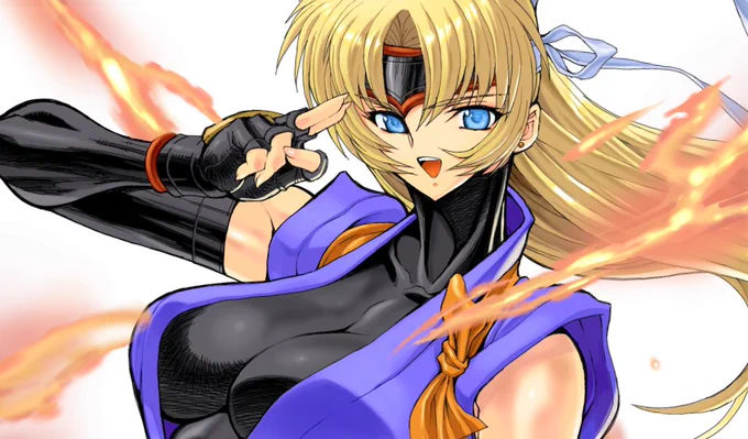#松本零士ゲームの企画で、キャラクターデザイン会議の時にチームから出されたテーマが「金髪女性・ニンジャ」でした。当時ほぼ迷わずにこのキャラをデザインしましたが「耳元のカール」などはモロに松本美女からインスパイアされたものです。 