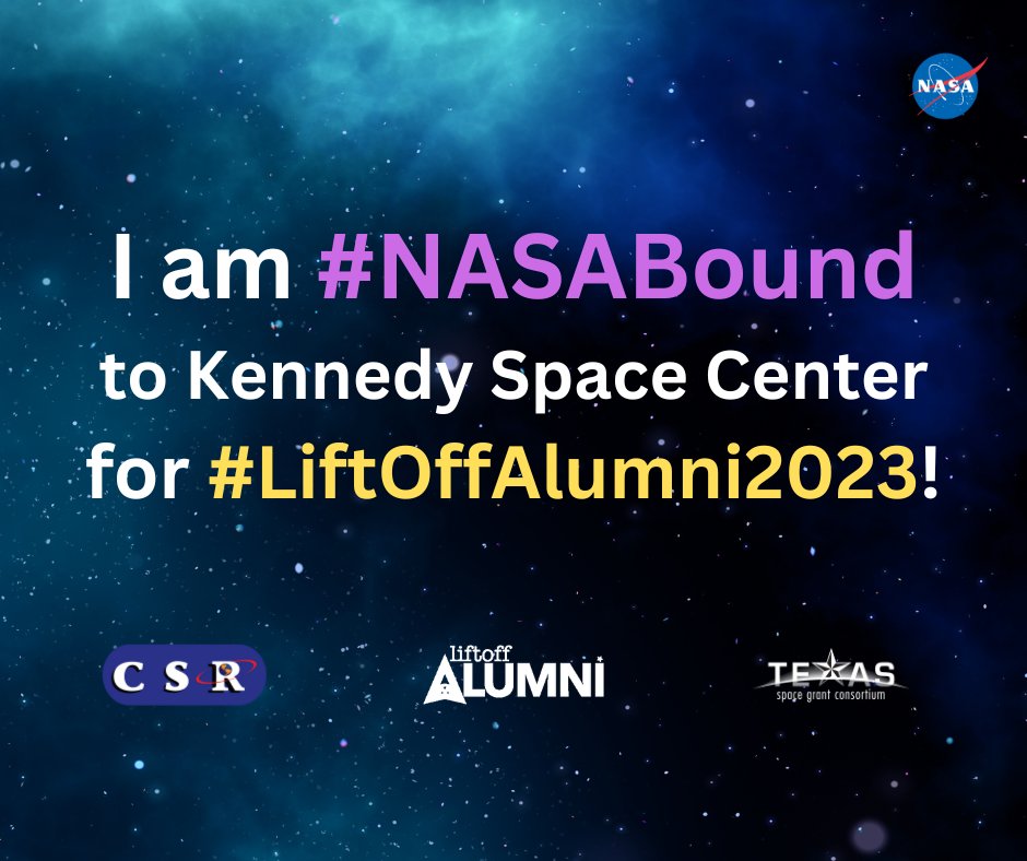 #LiftOffAlumni2023 can't wait to reunite with my people!!!! ❤️❤️❤️ <a href="/CSReducation/">CSR Education</a> <a href="/LaSPACEGrant/">Louisiana Space Grant & NASA EPSCoR Programs</a> so excited!!!