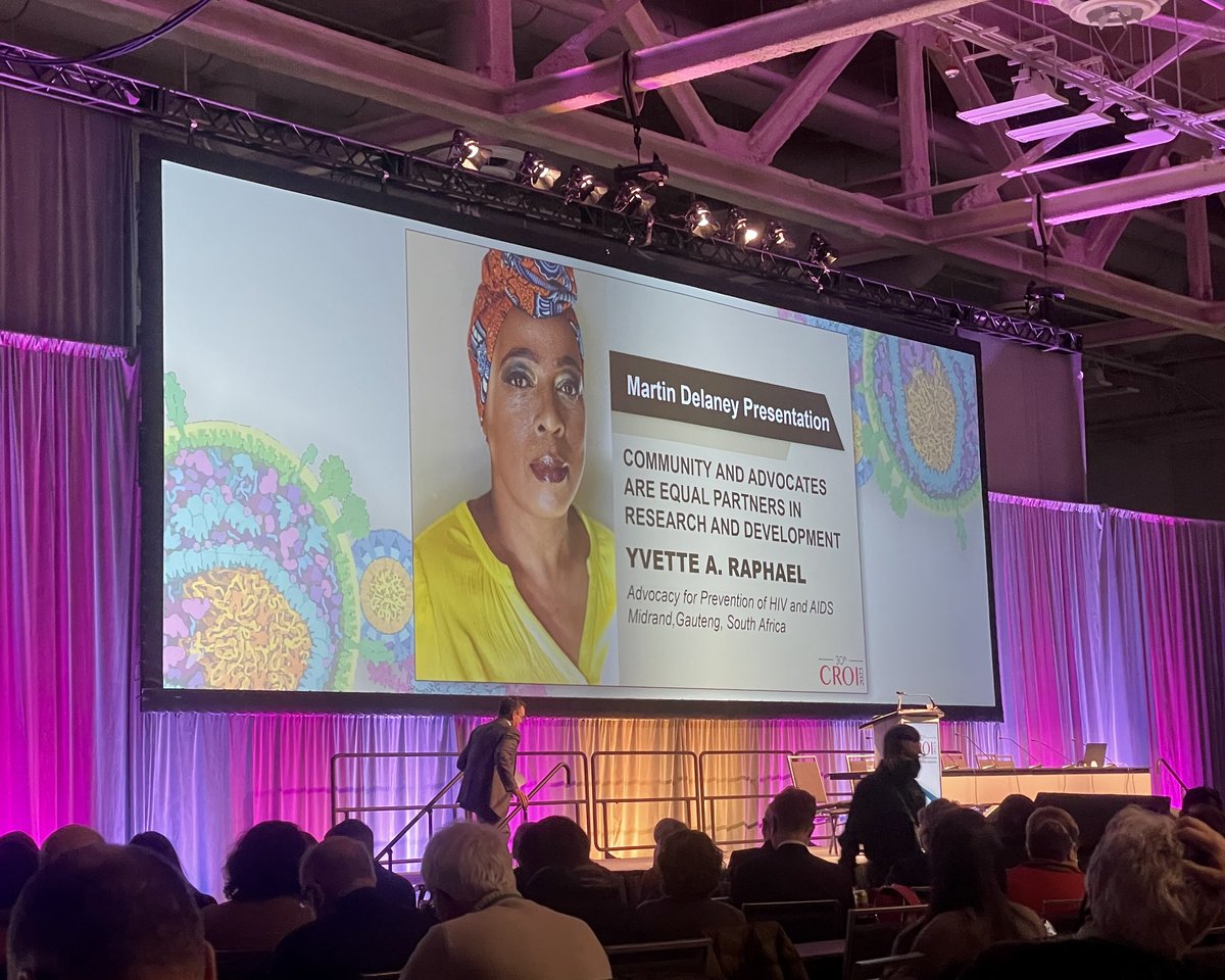 MMarinSc's tweet photo. Phenomenal start of #CROI2023 with 
Yvette Raphael advocating for Black Women living with HIV communities and Anthony Fauci reviewing the 30 years of science at CROI. https://t.co/r8PstenugT