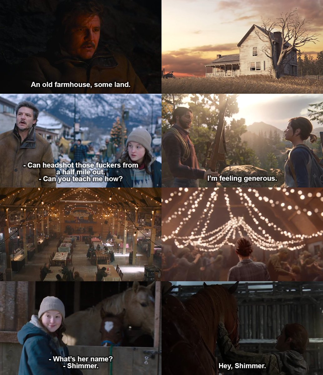 IconicNephilim's tweet photo. TLOU2 references from tonight's episode that altered my brain chemistry. #THeLastofUs https://t.co/hCiPLymI0Y