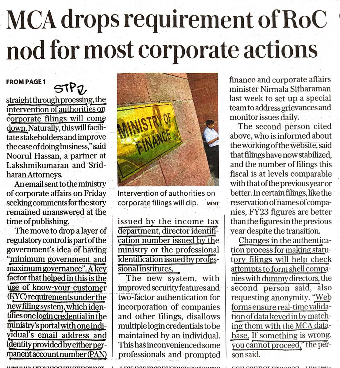 sethi_tweets's tweet photo. SSC-TWT/2236
#MCA drops requirement of #RoC approvals for most corporate actions

#STP #FileAndForget #AutoApproval #CPC_RoC https://t.co/NBT4oKlxTz