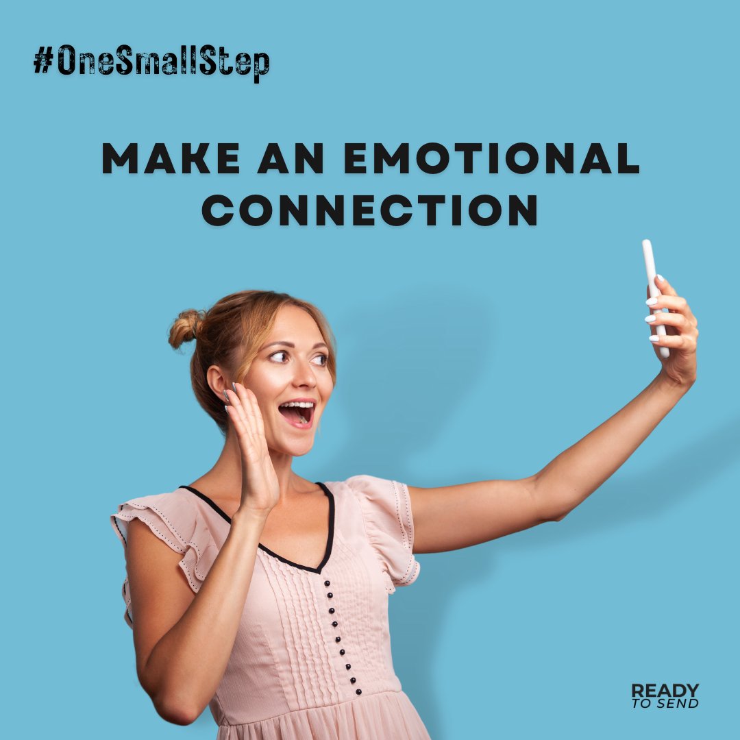 ReadyToSend's tweet photo. What #OneSmallStep can you take today to increase your social presence?
𝗠𝗮𝗸𝗲 𝗮𝗻 𝗘𝗺𝗼𝘁𝗶𝗼𝗻𝗮𝗹 𝗖𝗼𝗻𝗻𝗲��𝘁𝗶𝗼𝗻 https://t.co/BksTcD8PPb