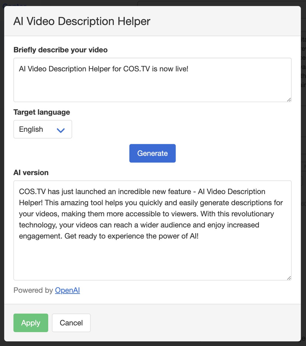 Mick_Contentos's tweet photo. Multi-language supported AI promo description helper now go live in https://t.co/6l9m7Ac5eH! Open to all verified creators! give it a try and enjoy the power of ChatGPT in https://t.co/6l9m7Ac5eH! https://t.co/SfJAzsNJps