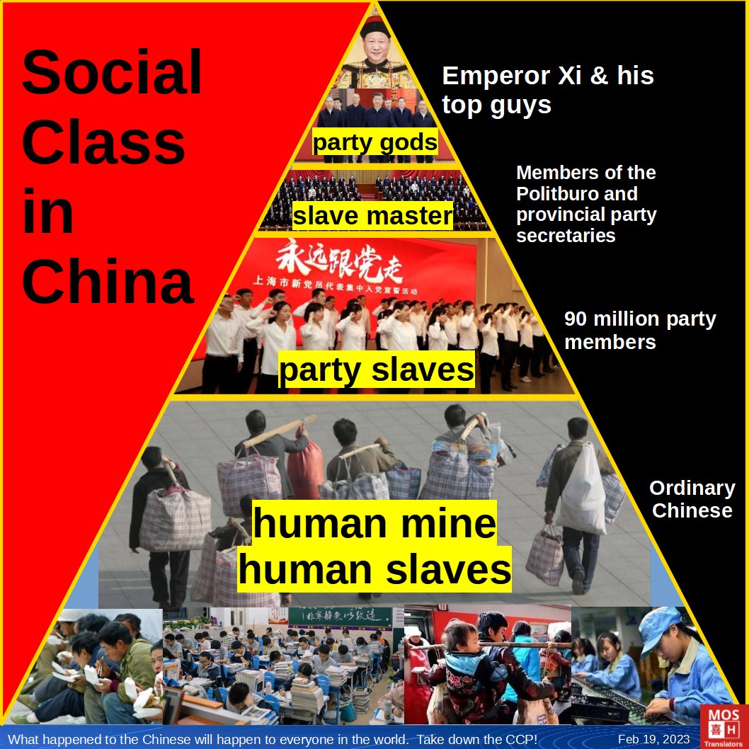 Mos_Translators's tweet photo. Class stratification in Communist China
#CCPChina #humanmine #humanslaves https://t.co/PmGoDqZwWF