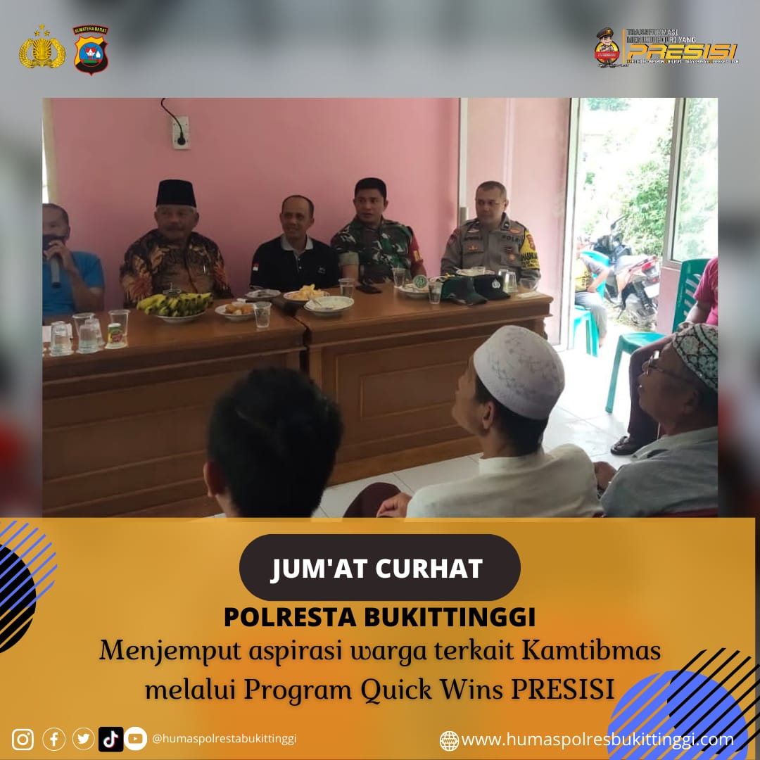 BKTM_PPK's tweet photo. Melalui Program Quick Wins PRESISI Jum'at Curhat Polresta Bukittinggi Menjemput aspirasi warga terkait Kamtibmas 

#polrestabukittinggi 
#jumatcurhat 
#poldasumbar 
#divisihumaspolri 
#quickwinspresisi https://t.co/p3joT5SMky