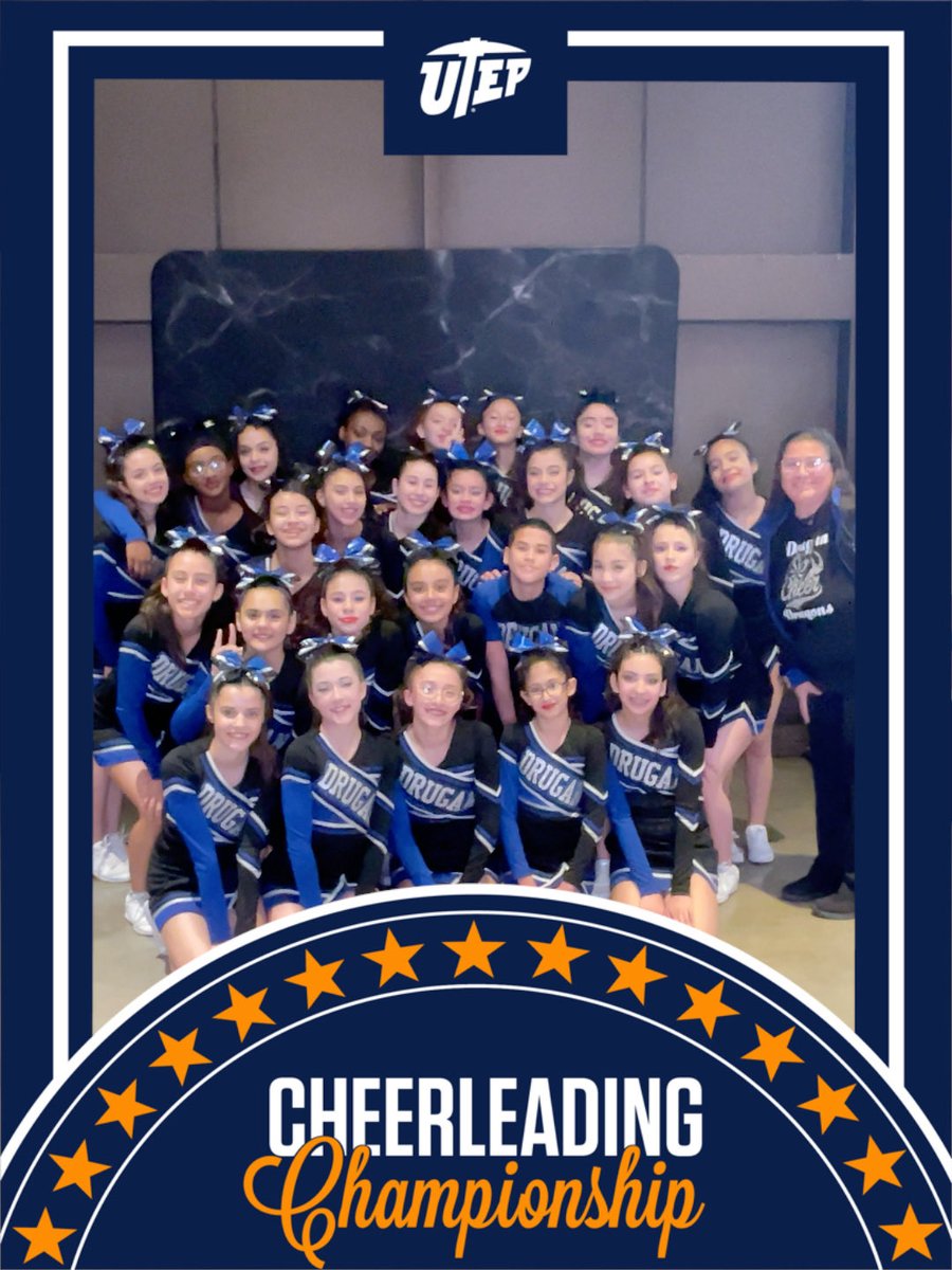 CheerDrugan's tweet photo. Drugan, Drugan, Drugan for the win! 1st place at UTEP Cheer Championship! https://t.co/xtdAMB0d51