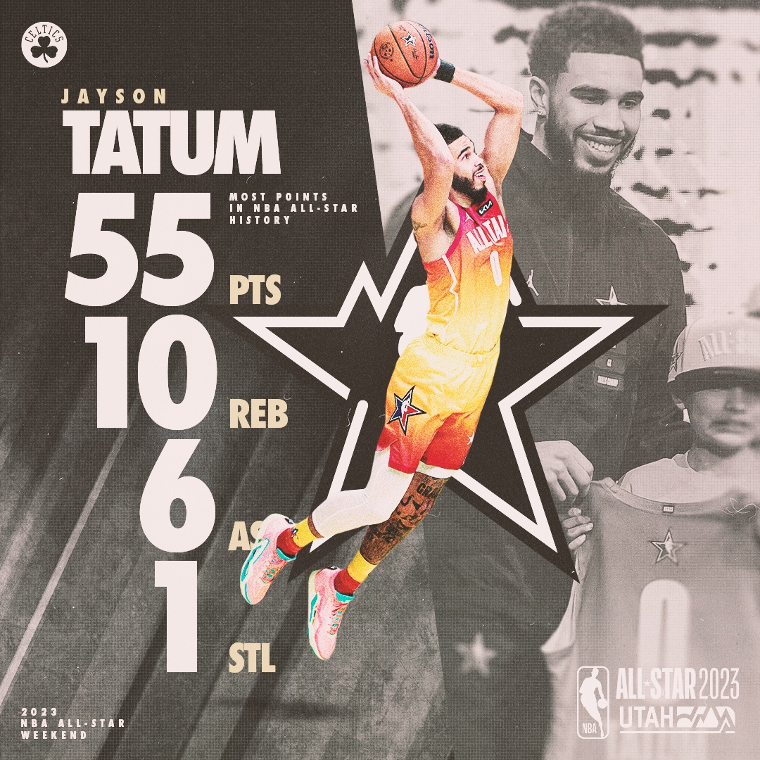 celtics's tweet image. The pinnacle of #NBAAllStar performances 🌟