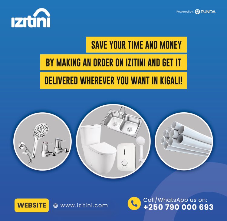Izitini_com's tweet photo. Happy Monday #Kigalians! One tip for the week😉! Visit izitini if you need any of the materials below! Enjoy a productive week! #building #plumbing #bathroom #kitchen #materials https://t.co/SP97LnucVr
