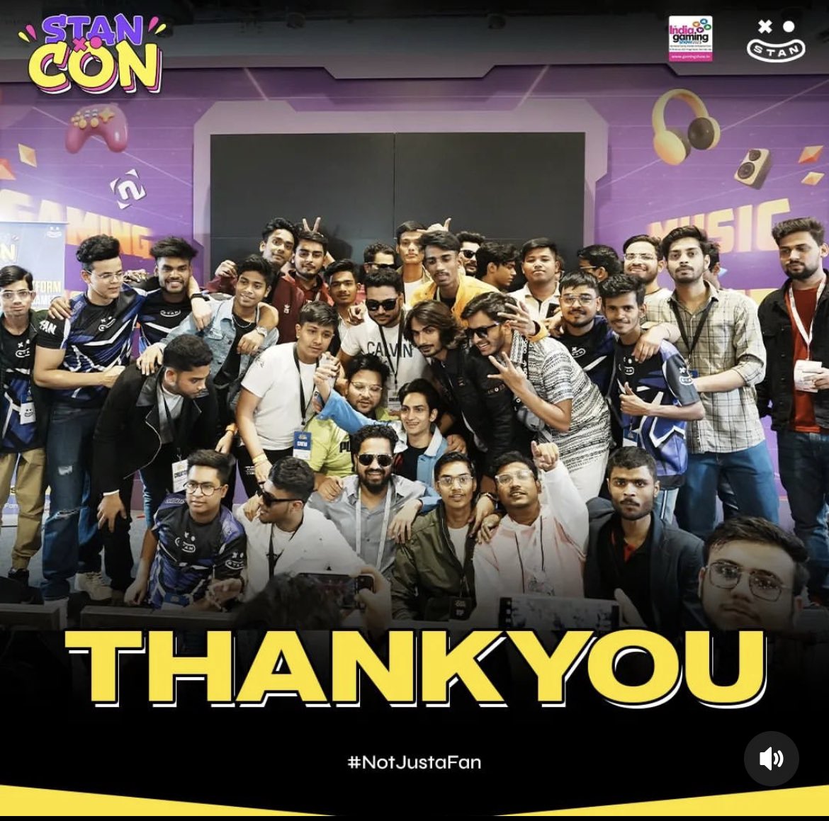 TheParthChadha's tweet photo. And its a wrap!

A big thank you to all our amazing STANs 💜

We didn't just throw an event, we created an unforgettable experience filled with laughter, joy, and memories that will last a lifetime🤗🚀

@NodwinGaming @nofearnauman 
#IndiaGamingShow #STANCON #STAN #notjustafan https://t.co/ypA1N06ZCt
