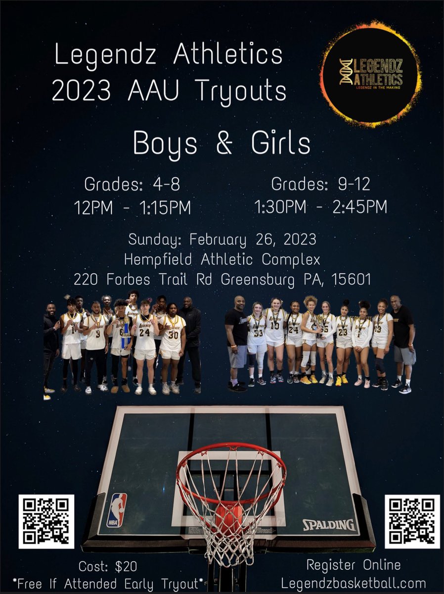 Pa Elite Inc. is announcing it’s New partnership with the Legendz AAU teams. We will be merging our basketball program under the Legendz. The tryouts are Sunday Feb 26th at Hempfield Park and Rec.