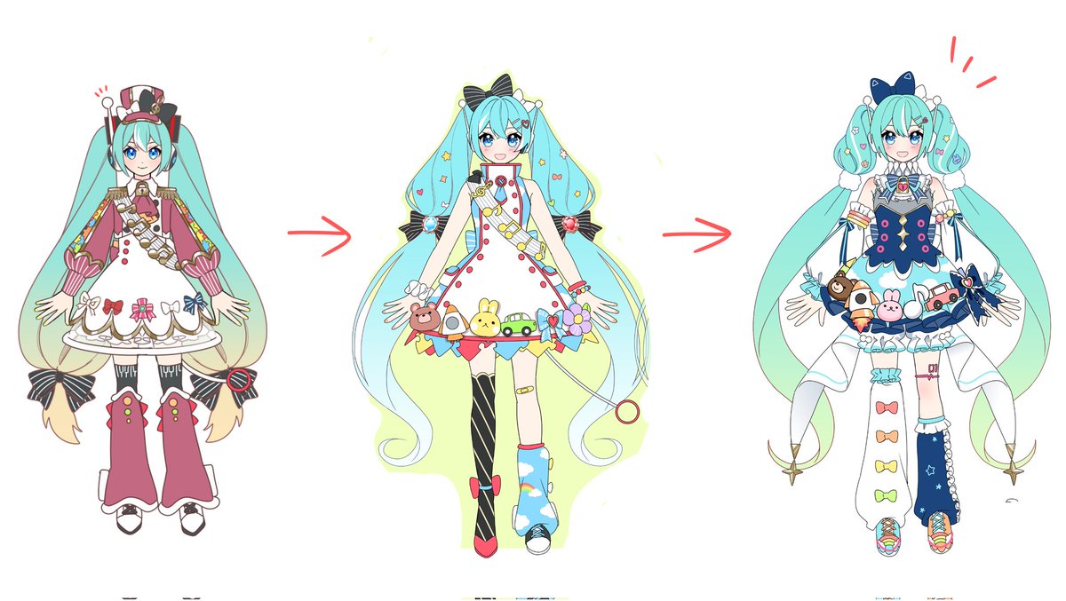 「一番左側が初期の案。 いろいろゲシュタルト崩壊してかわいいのかどうかわからない 」マスもふプンのイラスト
