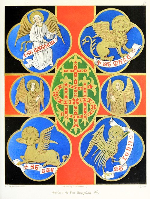 Pugin_awn's tweet image. #Emblems of the Four #Evangelists.#Plate of #Glossaryofecclesiasticalornament &amp;amp; #costume. #AWNPugin,1844.

#augustuspugin #pugin #gothicrevival #gothicrevivaldecoration #gothicrevivaltextile #gothicrevivalemblem #glossaryofecclesiasticalornamentandcostume #puginbook #puginwriting