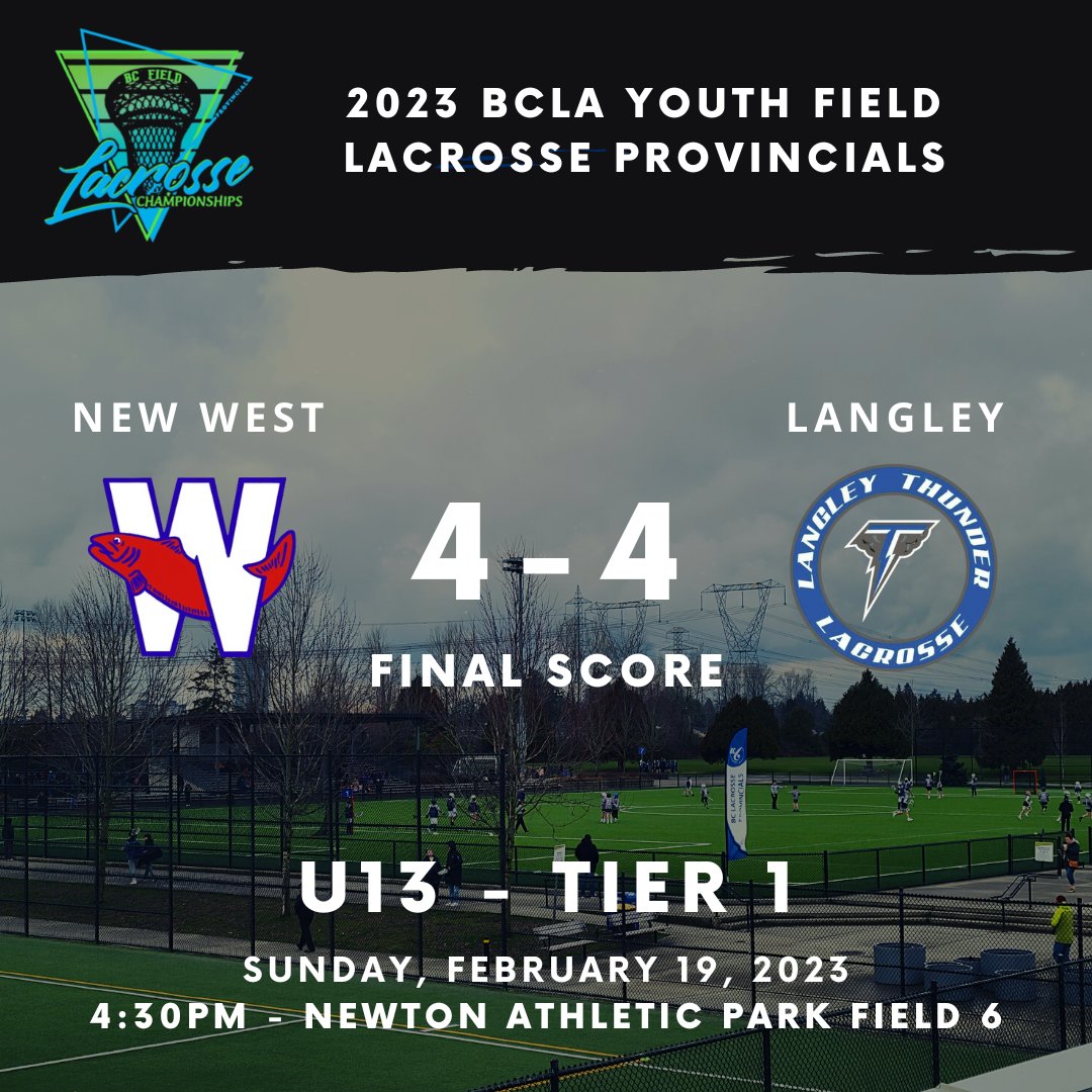 Here are your 3:30PM &amp; 4:30PM game scores for the 2023 BCLA U13 Youth Field Lacrosse Provincials.

View 2023 BCLA U13 Youth Field Lacrosse Provincial Game Scores Here: bit.ly/41897lW