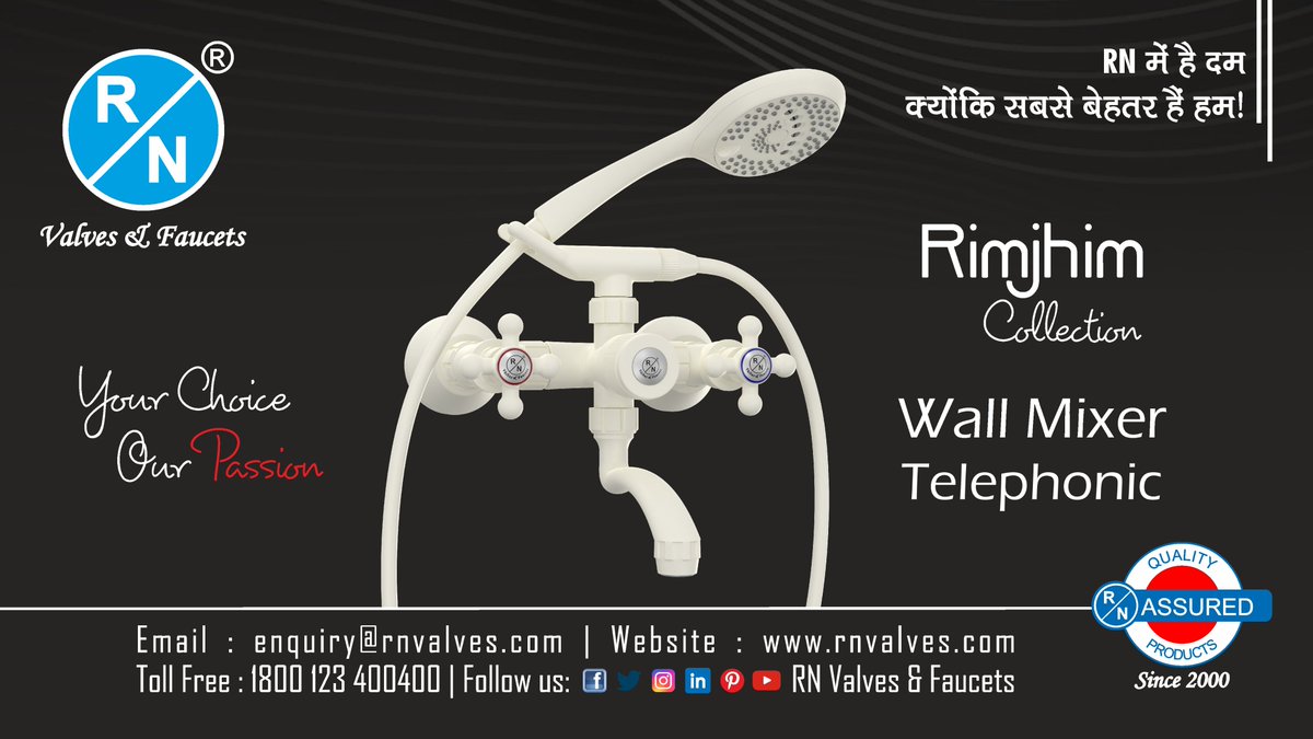 RNValves's tweet photo. Update your bathroom look with RN Rimjhim Wall Mixer Telephonic! It comes with unique color and 3 years of warranty.
#wallmixer #wallmixertap #wallmixertapprice #ptmttaps #ptmtfaucet #rimjhimcollection #rnvalves #tapprice #rnptmttaps #wallmixertelephonic #watertap https://t.co/GAcuiK5rQj