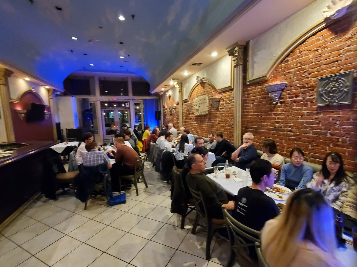 WanunuLab's tweet image. Nanopore dinner @BiophysicalSoc #bps2023. Nanopores live on! Or should I say Na Na Na nanopoooores.