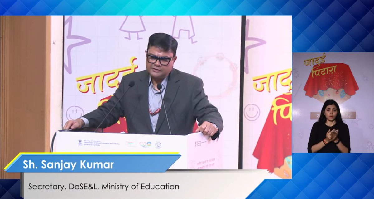 NCERT on Twitter "Address by Shri. Sanjay Kumar, Secretary, DoSE&L, Ministry of Education at