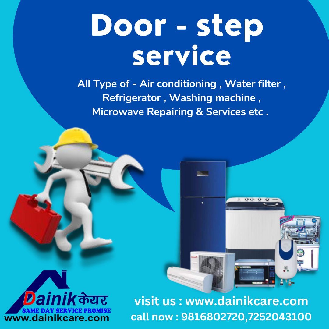 Dainik Care provides services related to a variety of home appliances, such as refrigerators, washing machines, microwave , RO ,AC ,ovens etc.
#homeapplianceservices #appliancerepair #homerepair #washingmachine #refrigeratorrepair #ovenrepair #dryerrepair #microwaverepair