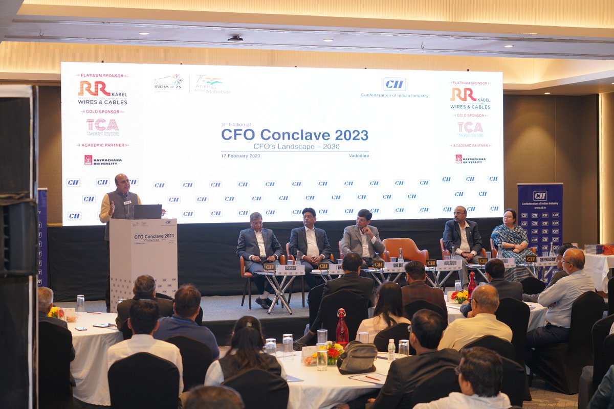 CII4WR's tweet photo. The Finance Panel of CII Central Gujarat Zone concluded the 3rd Edition of CII CFO Conclave 2023 with the theme CFO’s Landscape – 2030
#cii4wr #followcii #cfo #cfoconclave https://t.co/gUGn4s3VTU