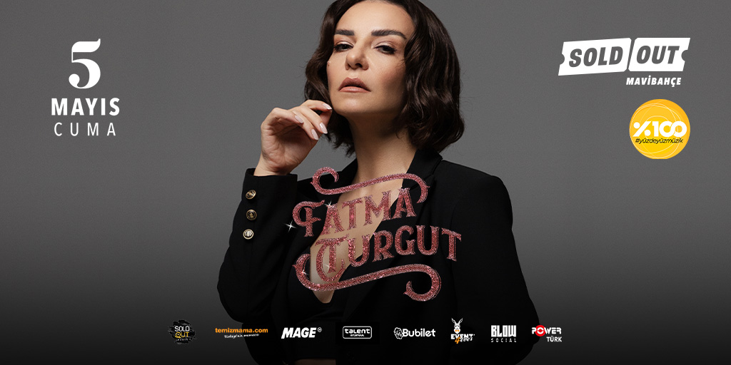 Fatma Turgut, 5 Mayıs Cuma günü Sold Out Mavibahçe Sahnesi'nde sevenleriyle buluşuyor!

#soldout #mavibahçe #izmir #konser #yüzdeyüzmüzik #fatmaturgut