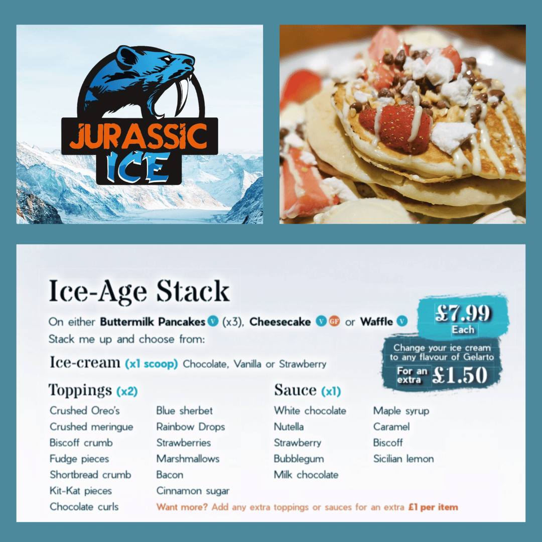 lochlomondshore's tweet image. It's Pancake Day and you can celebrate in style at Jurassic Grill or save the celebrations until the weekend at Jurassic Ice with their Ice-Age Stacks?  Jurassic Ice Bar is open from 11am until 7pm on Fridays, Saturdays, and Sundays. #pancakeday #pancakestack #deliciousdesserts